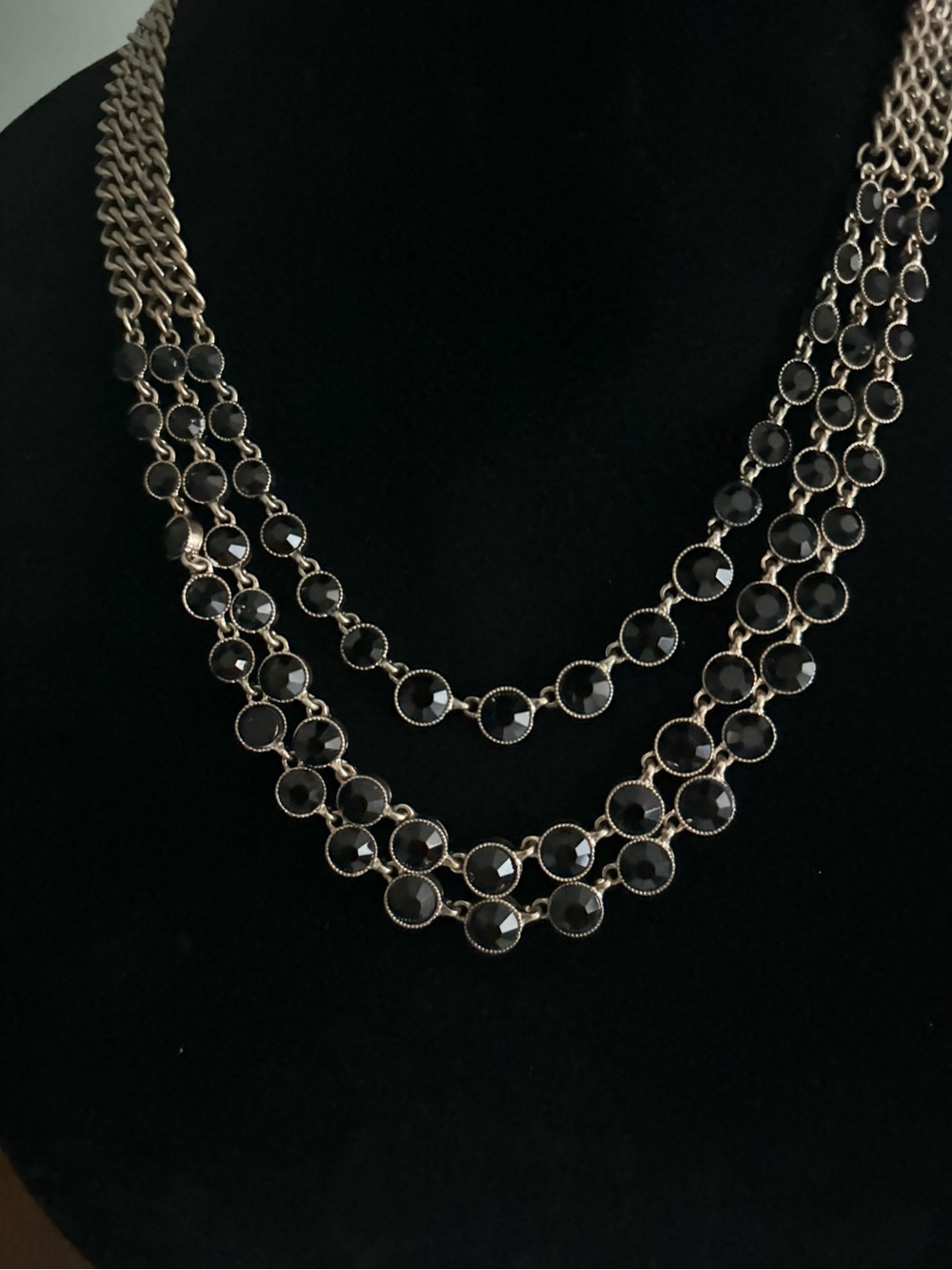 Erica Lyons Black Crystal Statement Necklace